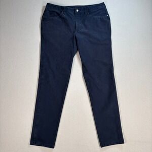 Lululemon ABC Pants Men's‎ 34x30 Navy Slim Tapered Utilitech Stretch Logo M5ABNS